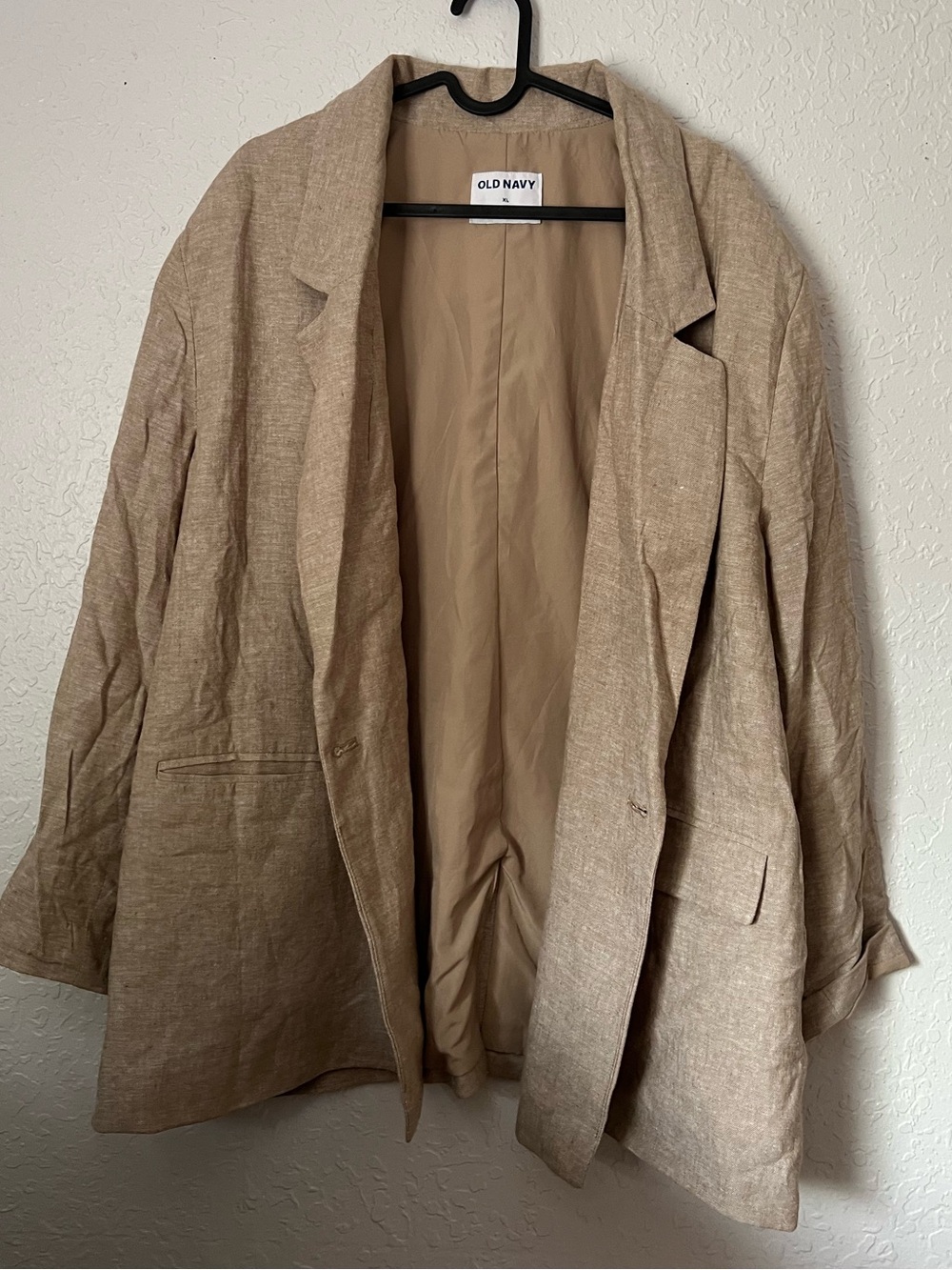 Old Navy Lightweight Tan Linen-Blend Blazer Jacket